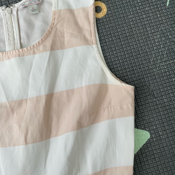 Gap Nude peachy Pink & white striped fit & flare summer dress size 0 - Picture 13 of 15